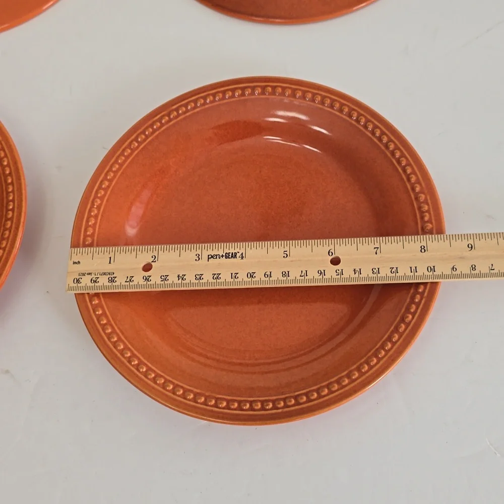 New Pier 1 Imports Set Of 4 Salad Plates Stoneware Nutmeg